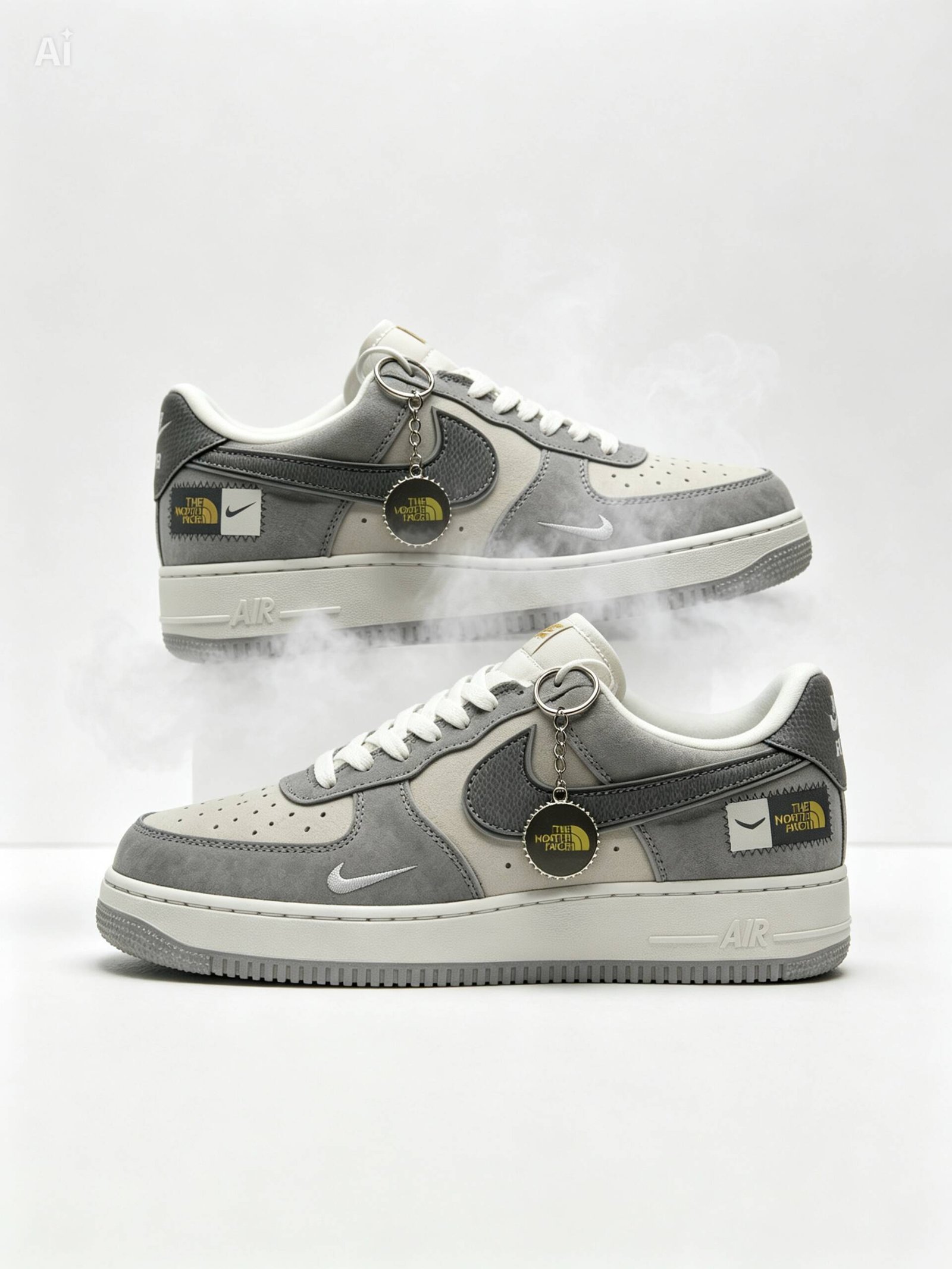 AF1 Grey & White Sneakers - Image 5