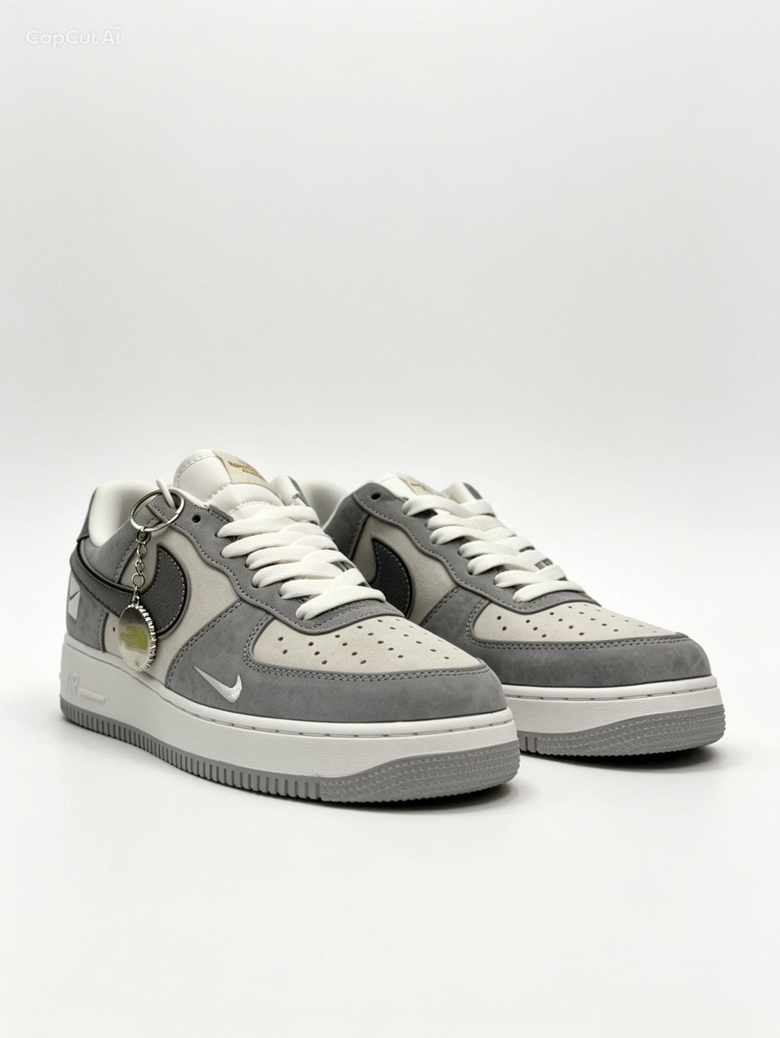 AF1 Grey & White Sneakers - Image 3